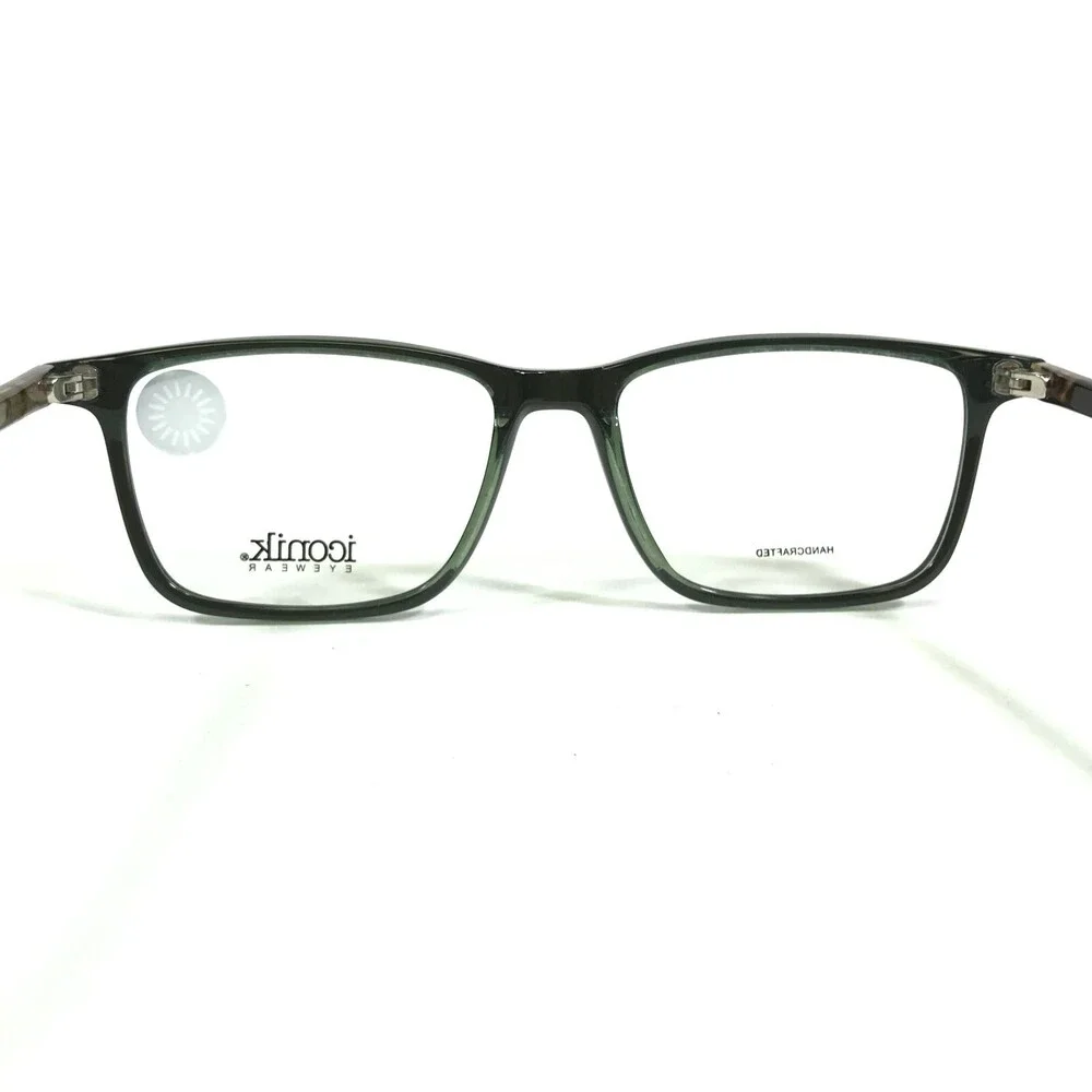 Iconik Eyeglasses Frames Jake C02 Green Tortoise Square Horn Rim 54-17-145